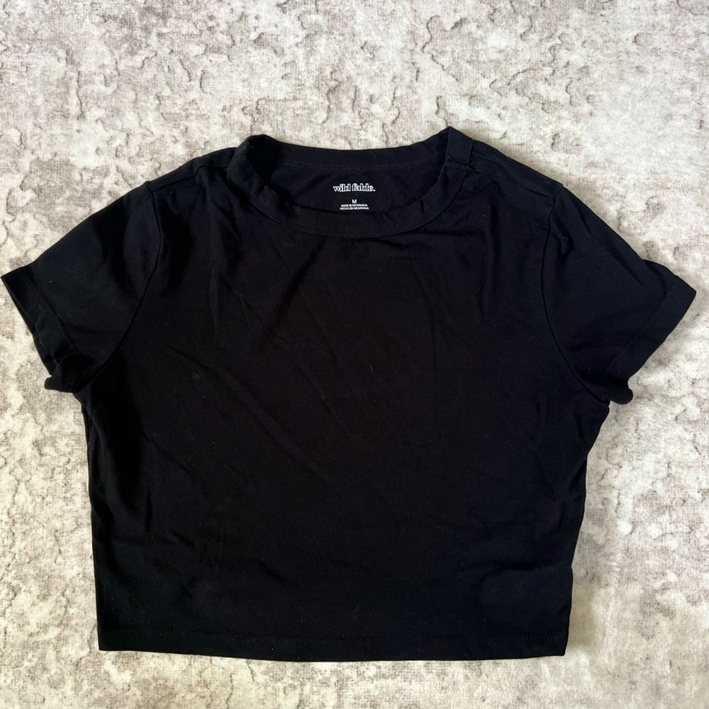 Wild Fable Black Crop T-Shirt